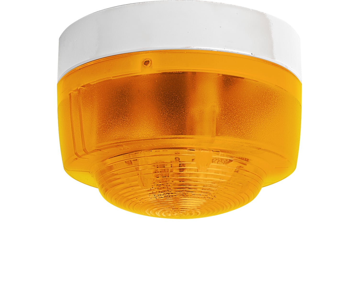 Opt. Alarmgeber weiss-amber EN 54-3, flacher Sockel